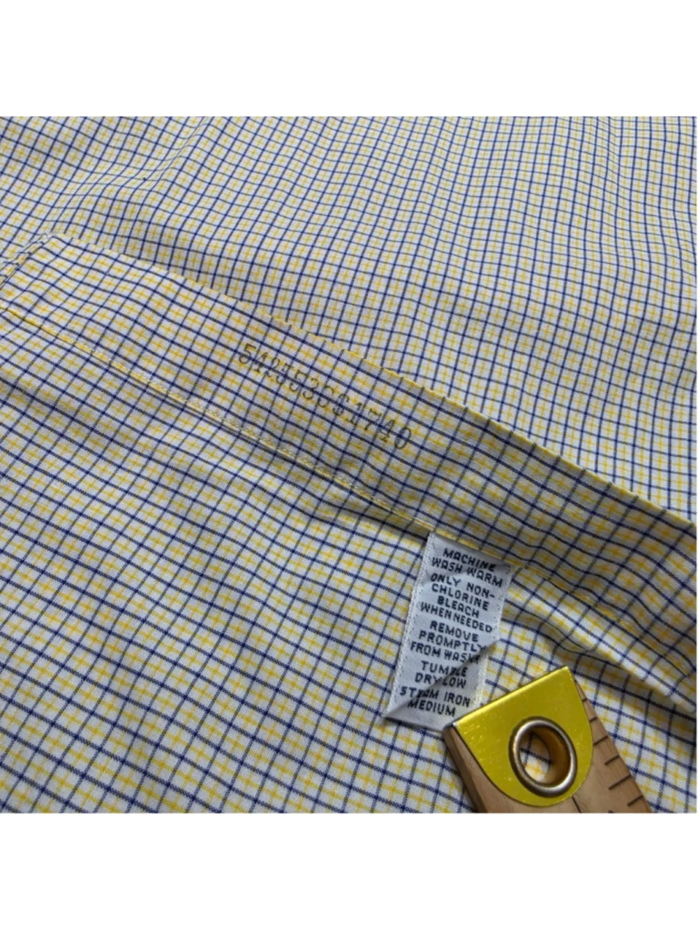 Ralph Lauren Yarmouth Shirt Mens 15.5 Blue Yellow Check Button Down Cotton